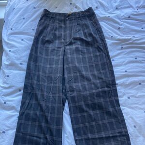Plaid madewell Harlow wide leg pants, new with tags never worn.